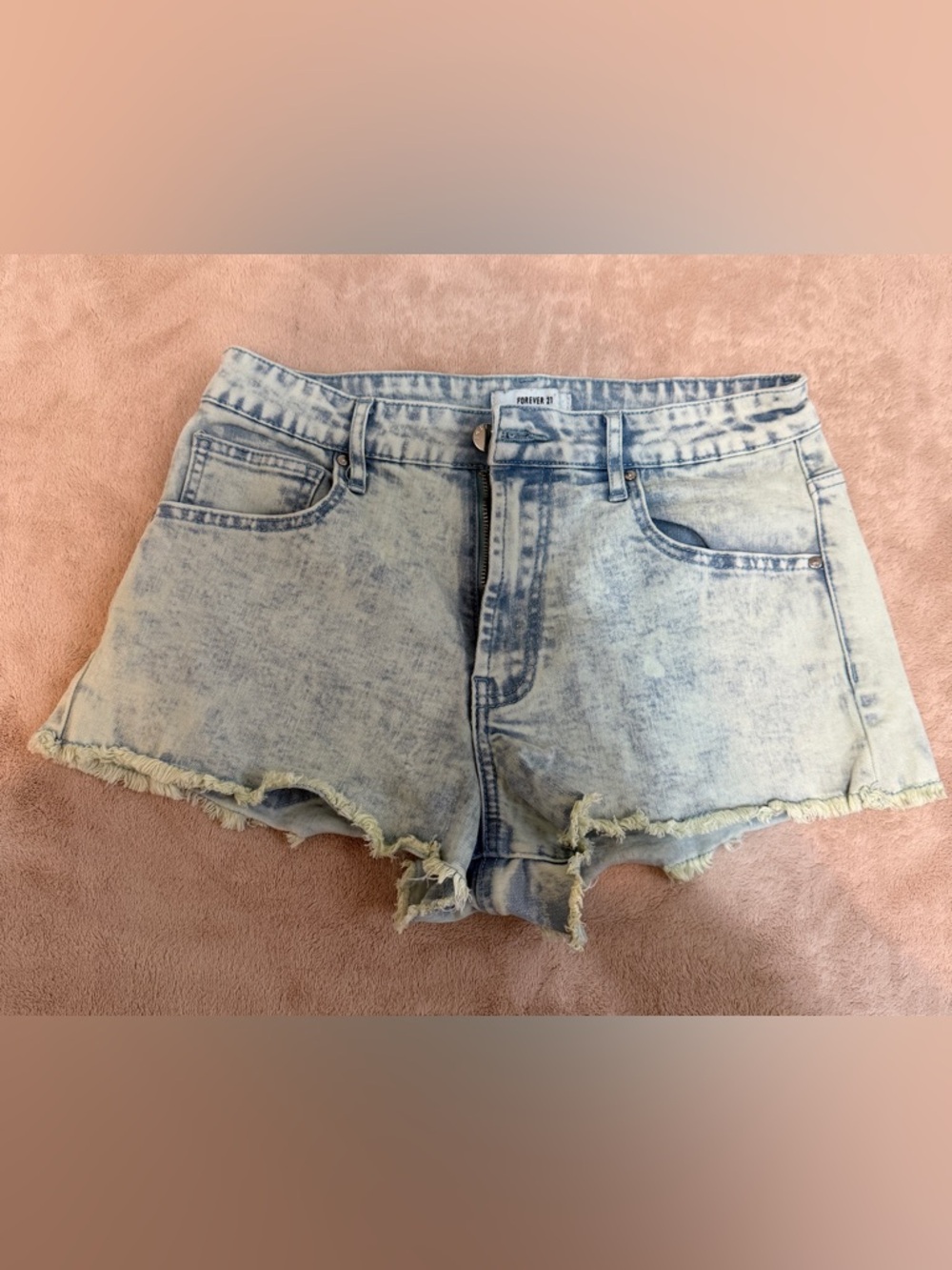 Forever 21 Light Wash Denim Cutoff Shorts